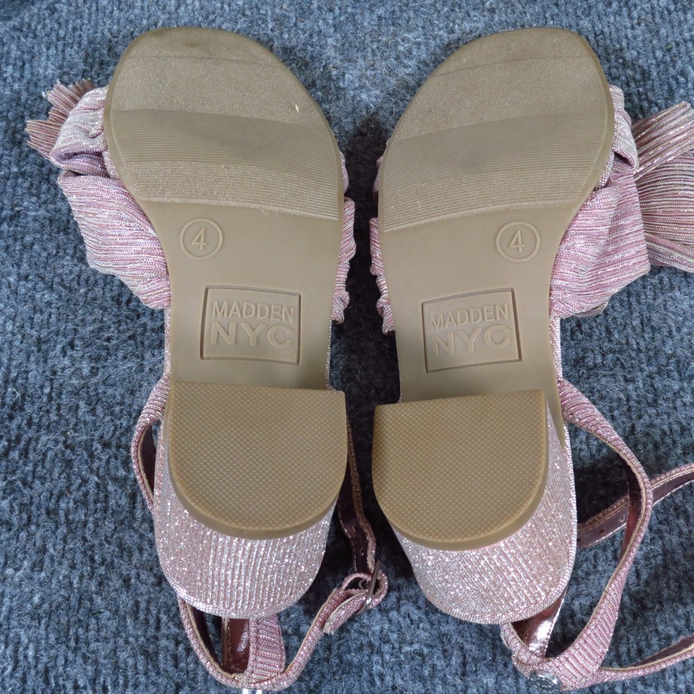 Madden NYC Girls Bow Ankle Strap Dress Sandals Size 4 Special Occasion Pink - Picture 7 of 8